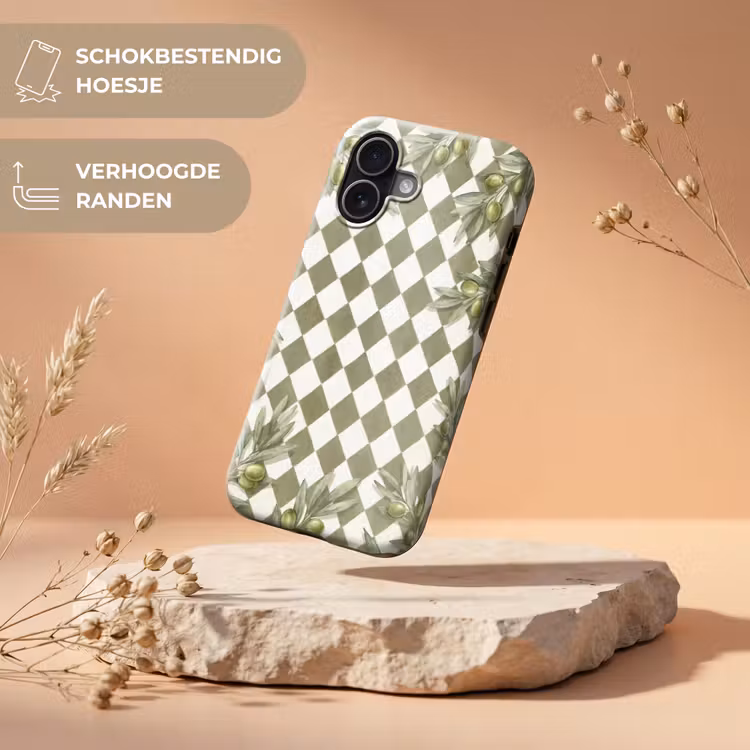 Plant - Olijftakken - Waterverf - Mediterraan - Groen Toughcase MagSafe Apple iPhone 17 klein -USP_RandenV_NL