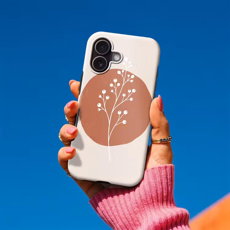 Plant - Tak - Abstract - Modern - Wit Toughcase MagSafe Apple iPhone 17 klein -Sfeer1V
