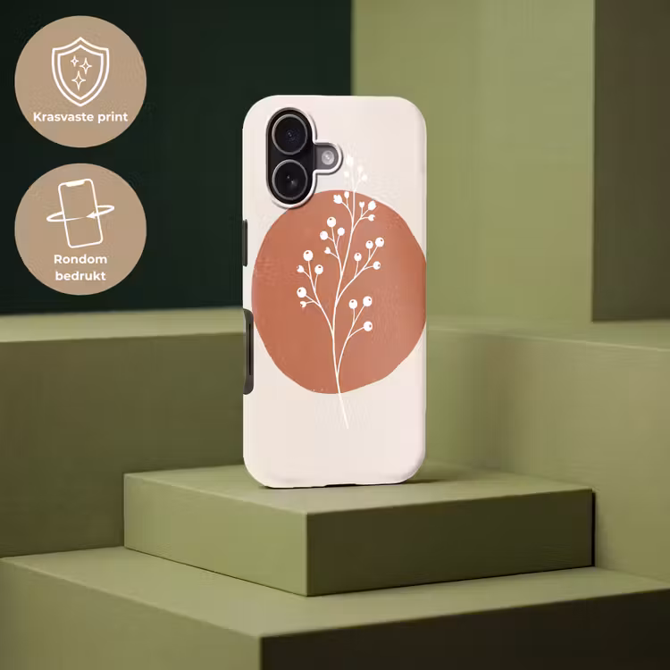 Plant - Tak - Abstract - Modern - Wit Toughcase MagSafe Apple iPhone 17 klein -USP_PrintM_NL