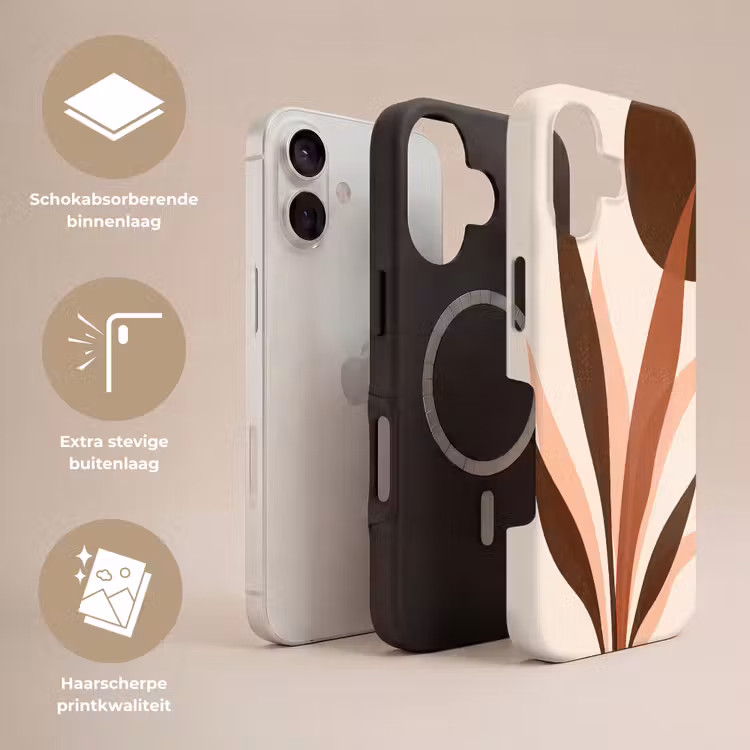 Planten - Abstract - Natuur - Bruin Toughcase MagSafe Apple iPhone 17 klein -USP_Lagen_NL