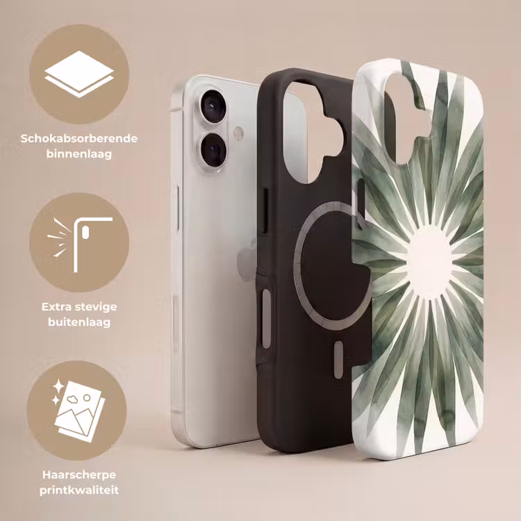Planten - Abstract - Waterverf - Groen - Natuur Toughcase MagSafe Apple iPhone 17 klein -USP_Lagen_NL