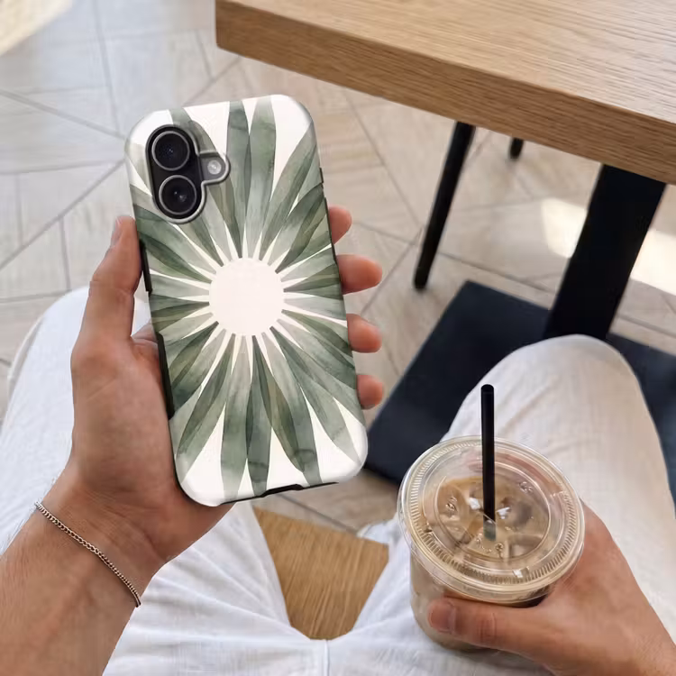 Planten - Abstract - Waterverf - Groen - Natuur Toughcase MagSafe Apple iPhone 17 klein -Sfeer1M