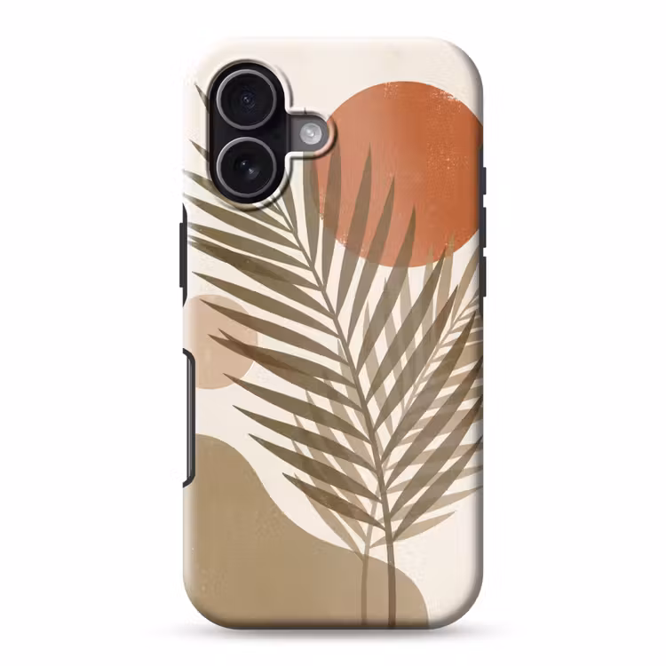 Planten - Bladeren - Abstract - Modern - Beige Toughcase MagSafe Apple iPhone 17 klein -3d