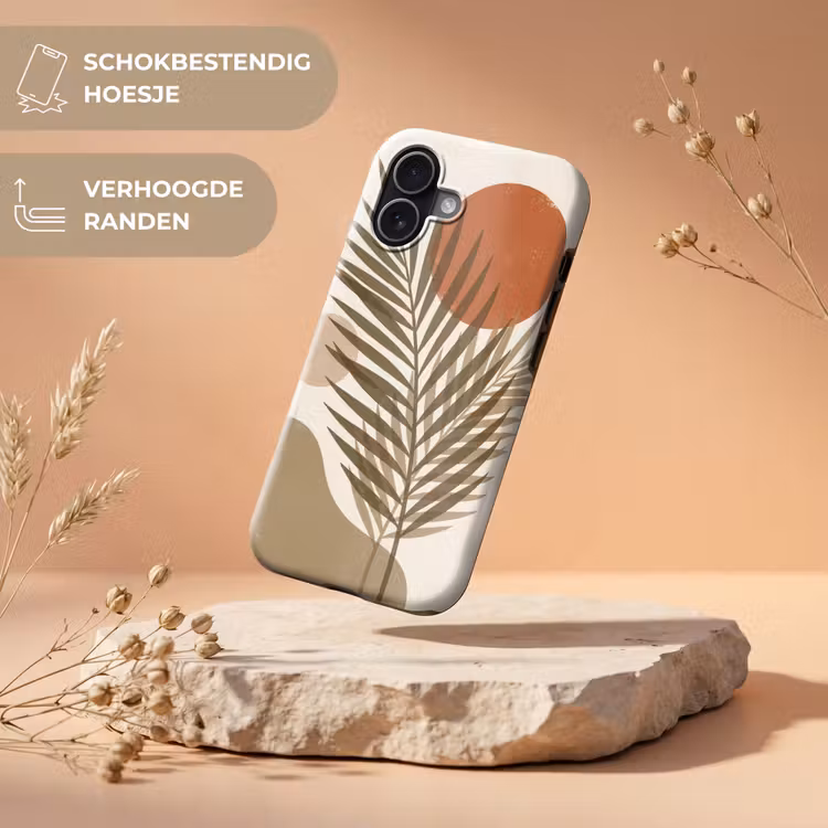 Planten - Bladeren - Abstract - Modern - Beige Toughcase MagSafe Apple iPhone 17 klein -USP_RandenV_NL