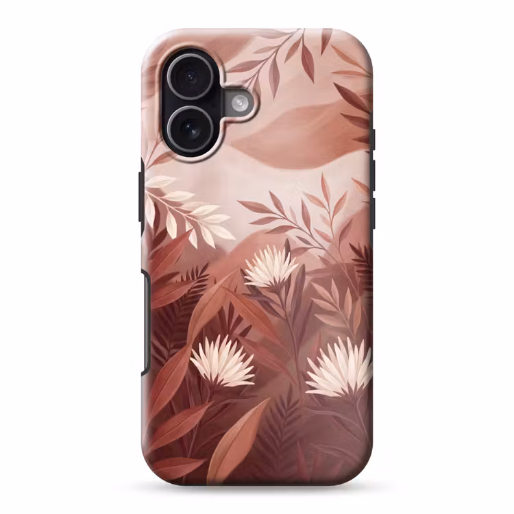 Planten - Bladeren - Botanisch - Modern - Bruin Toughcase MagSafe Apple iPhone 17 klein -3d