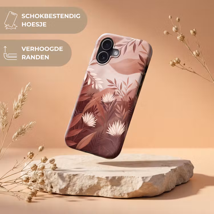 Planten - Bladeren - Botanisch - Modern - Bruin Toughcase MagSafe Apple iPhone 17 klein -USP_RandenV_NL