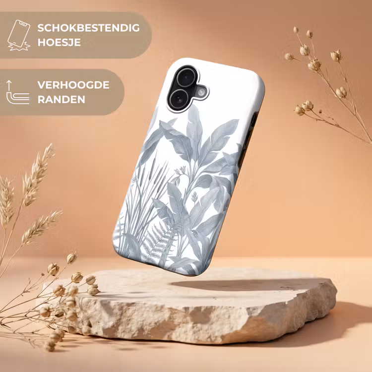 Planten - Bladeren - Natuur - Grijs Toughcase MagSafe Apple iPhone 17 klein -USP_RandenV_NL