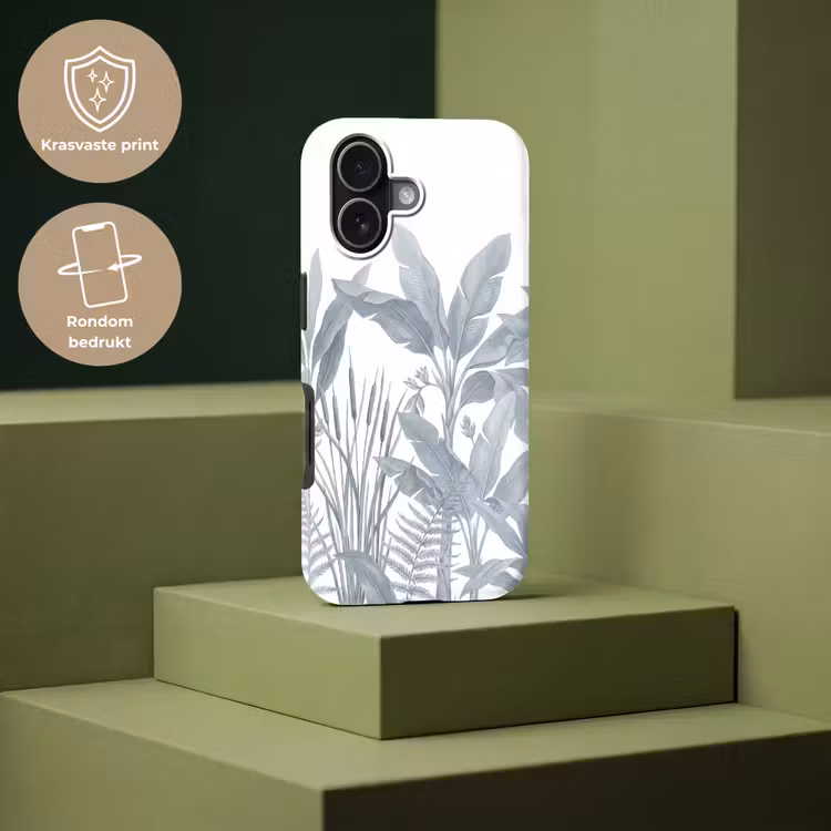 Planten - Bladeren - Natuur - Grijs Toughcase MagSafe Apple iPhone 17 klein -USP_PrintM_NL