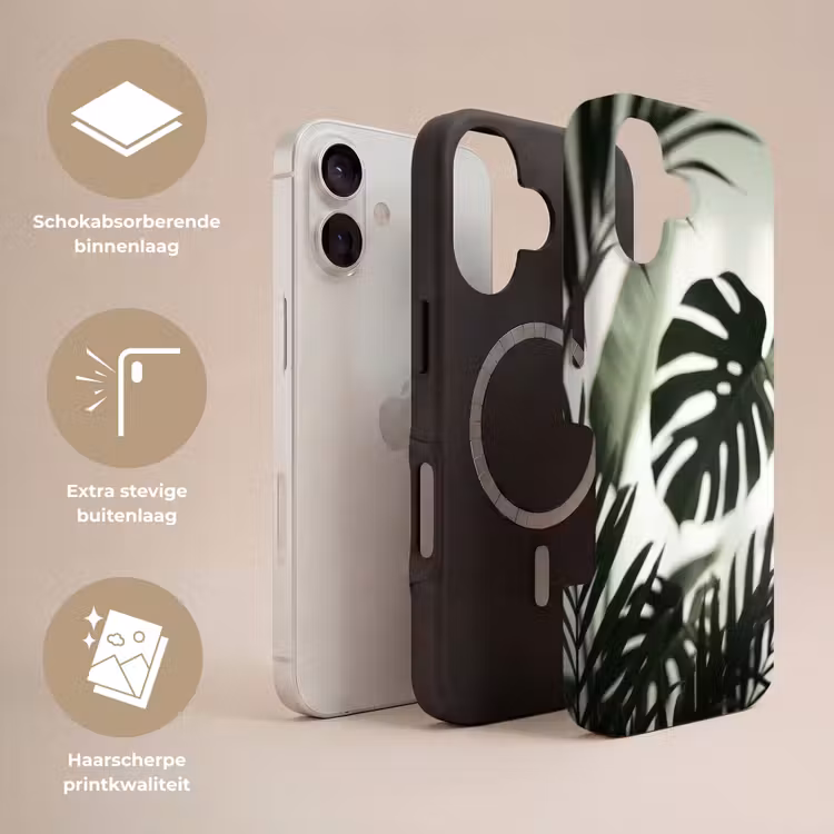 Planten - Bladeren - Natuur - Minimalistisch - Groen Toughcase MagSafe Apple iPhone 17 klein -USP_Lagen_NL