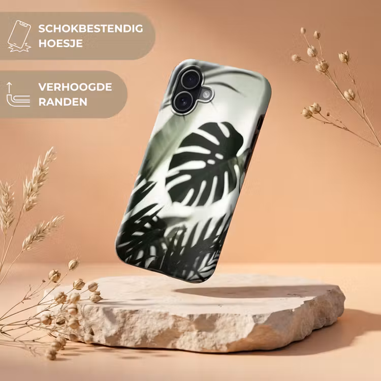 Planten - Bladeren - Natuur - Minimalistisch - Groen Toughcase MagSafe Apple iPhone 17 klein -USP_RandenV_NL