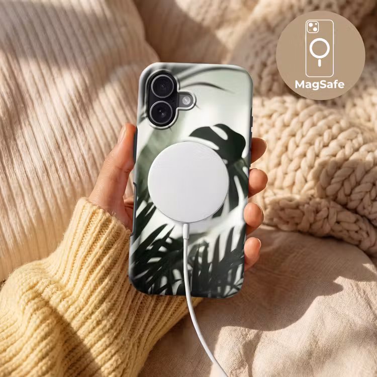 Planten - Bladeren - Natuur - Minimalistisch - Groen Toughcase MagSafe Apple iPhone 17 klein -USP_MagsafeV