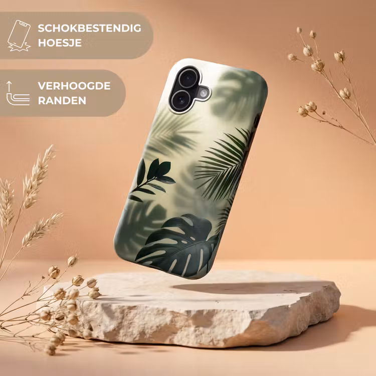 Planten - Bladeren - Schaduwen - Groen - Modern Toughcase MagSafe Apple iPhone 17 klein -USP_RandenV_NL