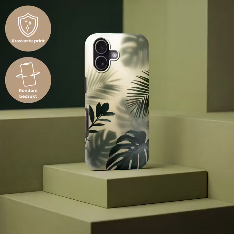 Planten - Bladeren - Schaduwen - Groen - Modern Toughcase MagSafe Apple iPhone 17 klein -USP_PrintM_NL