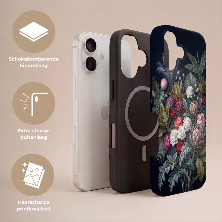 Planten - Tropisch - Botanisch - Donker - Groen Toughcase MagSafe Apple iPhone 17 klein -USP_Lagen_NL