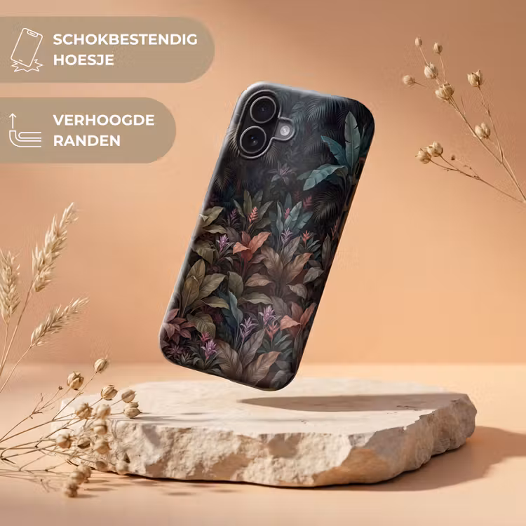 Planten - Tropisch - Jungle - Donker - Natuur Toughcase MagSafe Apple iPhone 17 klein -USP_RandenV_NL