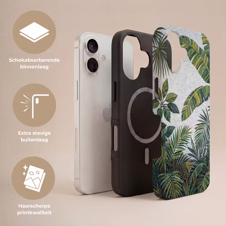 Planten - Tropisch - Mozaïek - Groen - Natuur Toughcase MagSafe Apple iPhone 17 klein -USP_Lagen_NL
