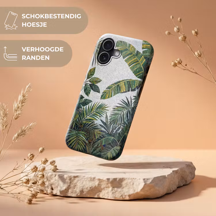 Planten - Tropisch - Mozaïek - Groen - Natuur Toughcase MagSafe Apple iPhone 17 klein -USP_RandenV_NL