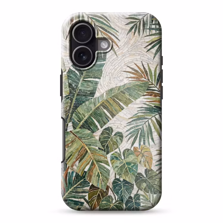 Planten - Tropisch - Mozaïek - Natuur - Groen Toughcase MagSafe Apple iPhone 17 klein -3d