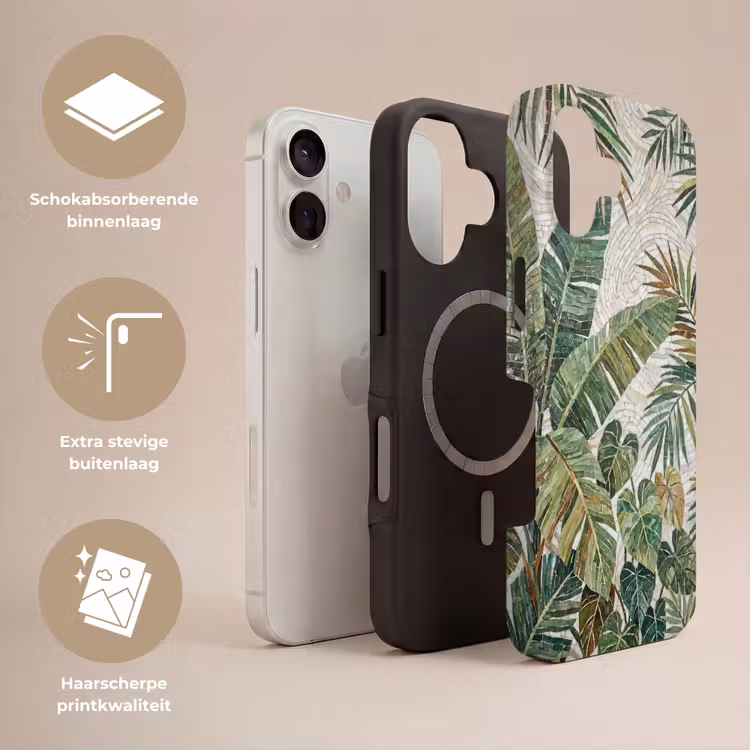 Planten - Tropisch - Mozaïek - Natuur - Groen Toughcase MagSafe Apple iPhone 17 klein -USP_Lagen_NL