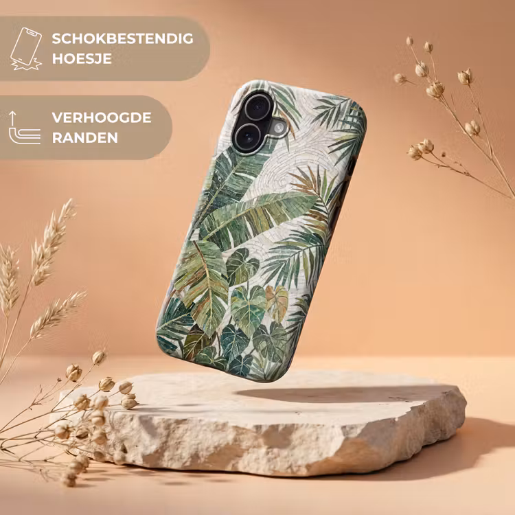 Planten - Tropisch - Mozaïek - Natuur - Groen Toughcase MagSafe Apple iPhone 17 klein -USP_RandenV_NL