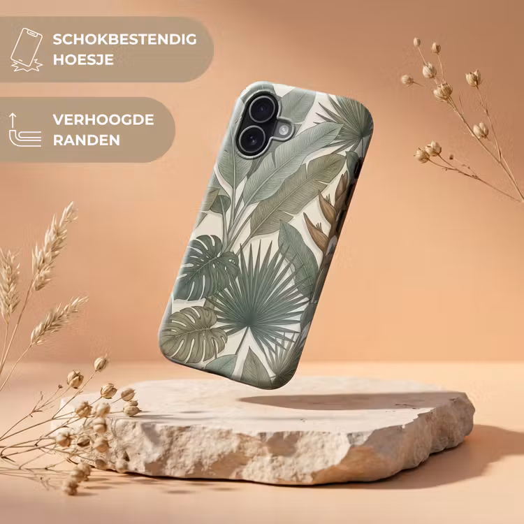 Planten - Tropisch - Natuur - Illustratie - Groen Toughcase MagSafe Apple iPhone 17 klein -USP_RandenV_NL