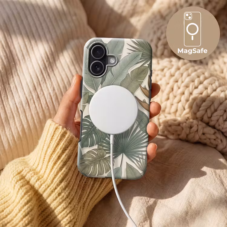 Planten - Tropisch - Natuur - Illustratie - Groen Toughcase MagSafe Apple iPhone 17 klein -USP_MagsafeV