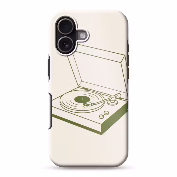 Platenspeler - Vinyl - Muziek - Minimalistisch - Groen Toughcase MagSafe Apple iPhone 17 klein -3d