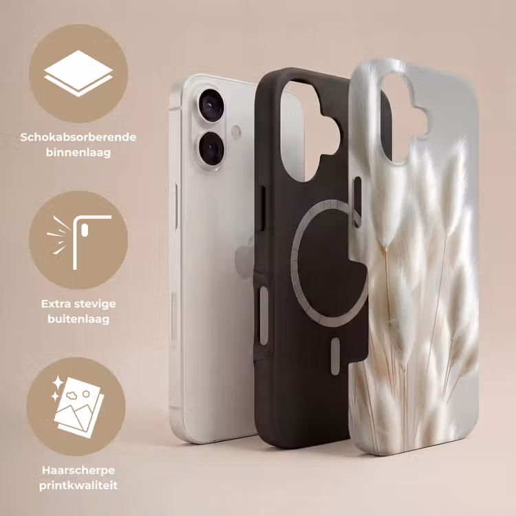 Pluimen - Beige - Minimalistisch Toughcase MagSafe Apple iPhone 17 klein -USP_Lagen_NL