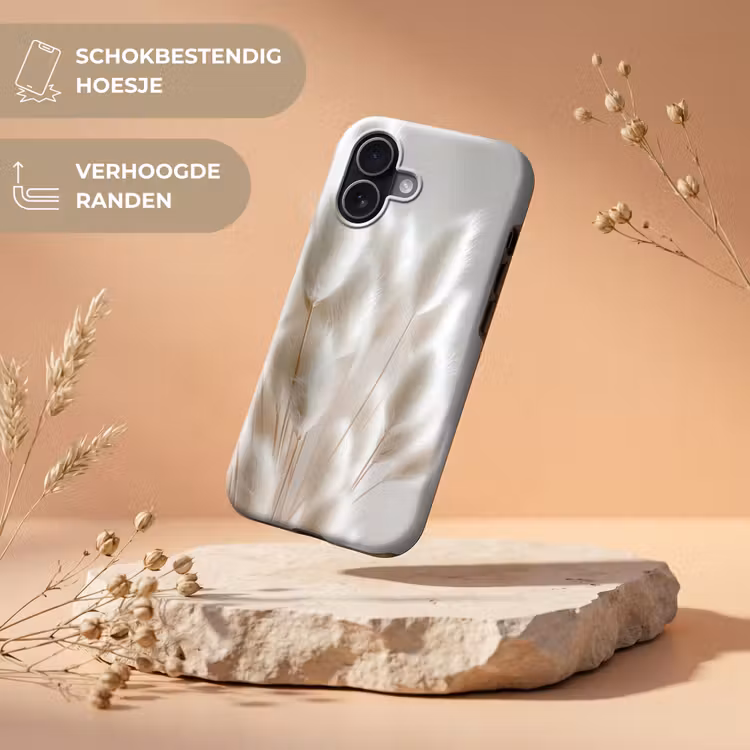 Pluimen - Beige - Minimalistisch Toughcase MagSafe Apple iPhone 17 klein -USP_RandenV_NL