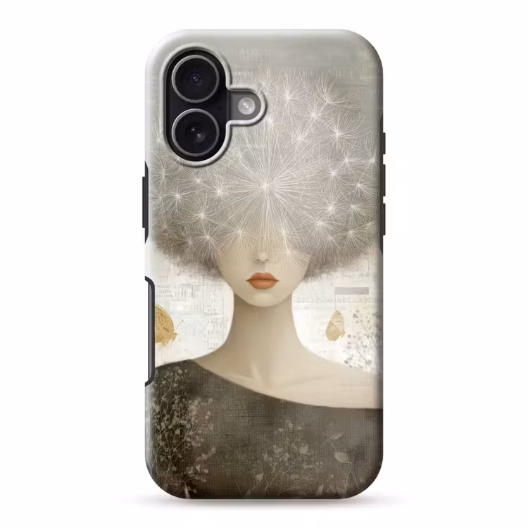 Pluis - Vrouw - Beige Toughcase MagSafe Apple iPhone 17 klein -3d