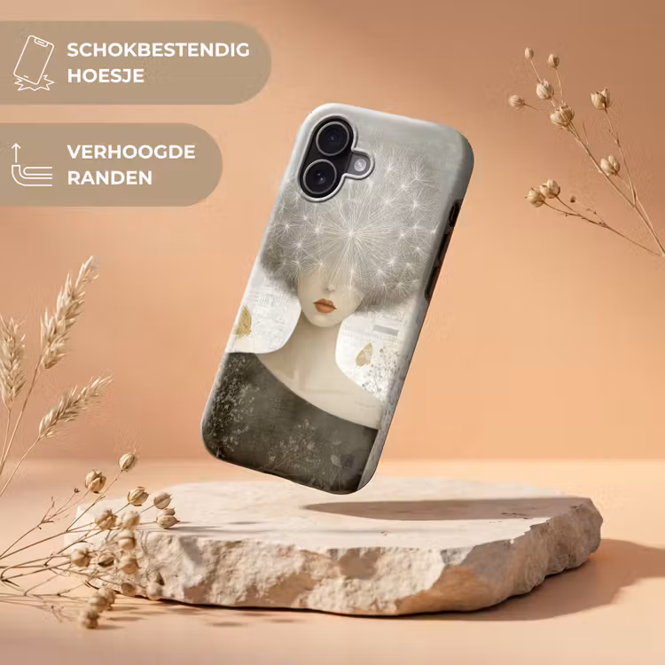 Pluis - Vrouw - Beige Toughcase MagSafe Apple iPhone 17 klein -USP_RandenV_NL
