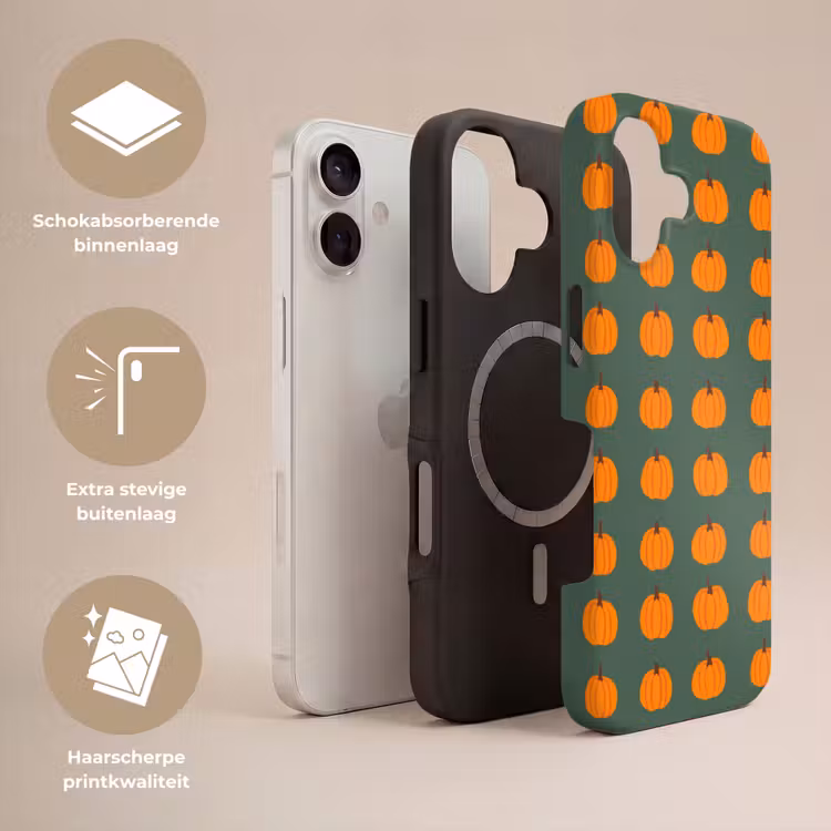 Pompoen - Patroon - Oranje Toughcase MagSafe Apple iPhone 17 klein 1017 -USP_Lagen_NL
