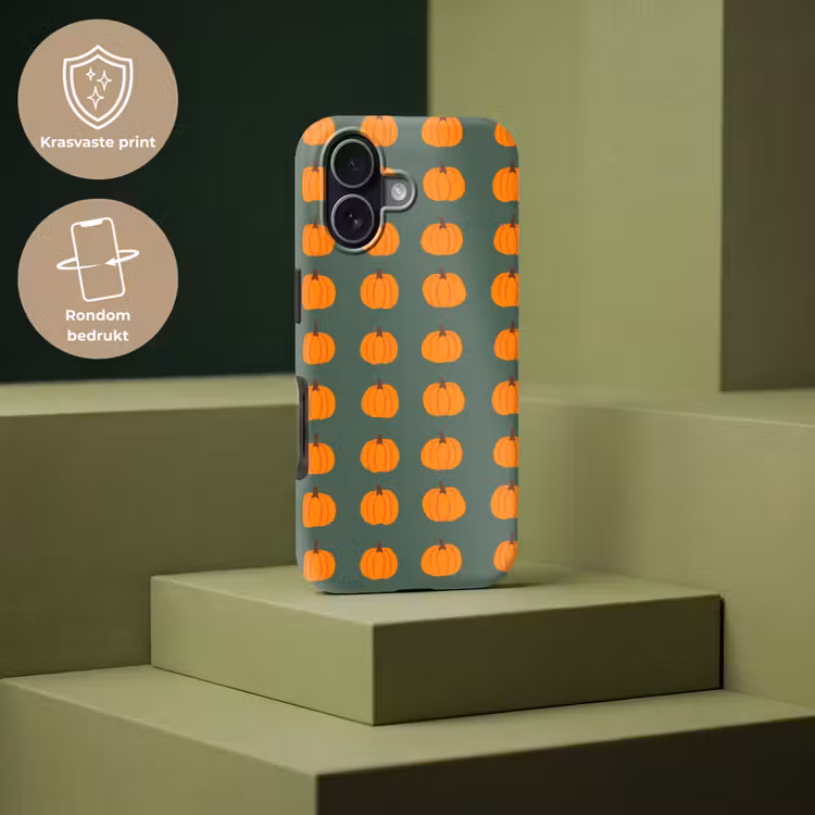 Pompoen - Patroon - Oranje Toughcase MagSafe Apple iPhone 17 klein 1017 -USP_PrintM_NL