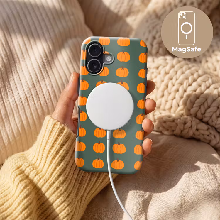 Pompoen - Patroon - Oranje Toughcase MagSafe Apple iPhone 17 klein 1017 -USP_MagsafeV