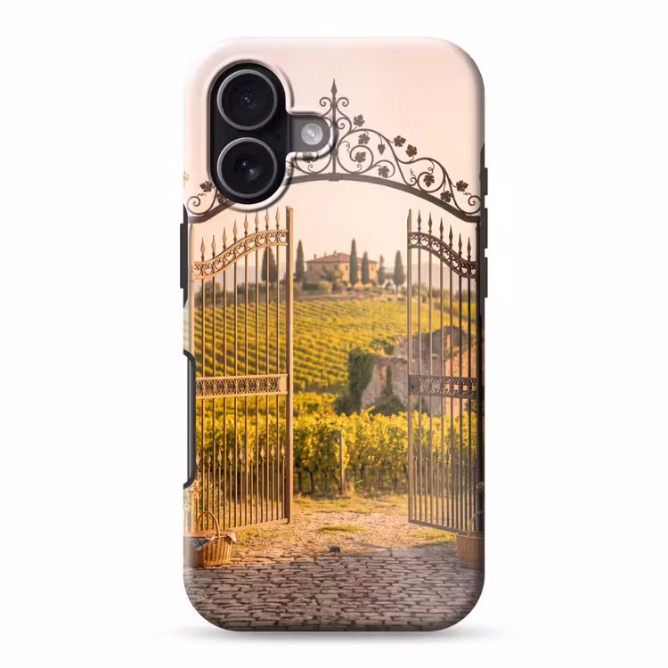 Poort - Landschap - Platteland - Zonlicht - Warm Toughcase MagSafe Apple iPhone 17 klein -3d