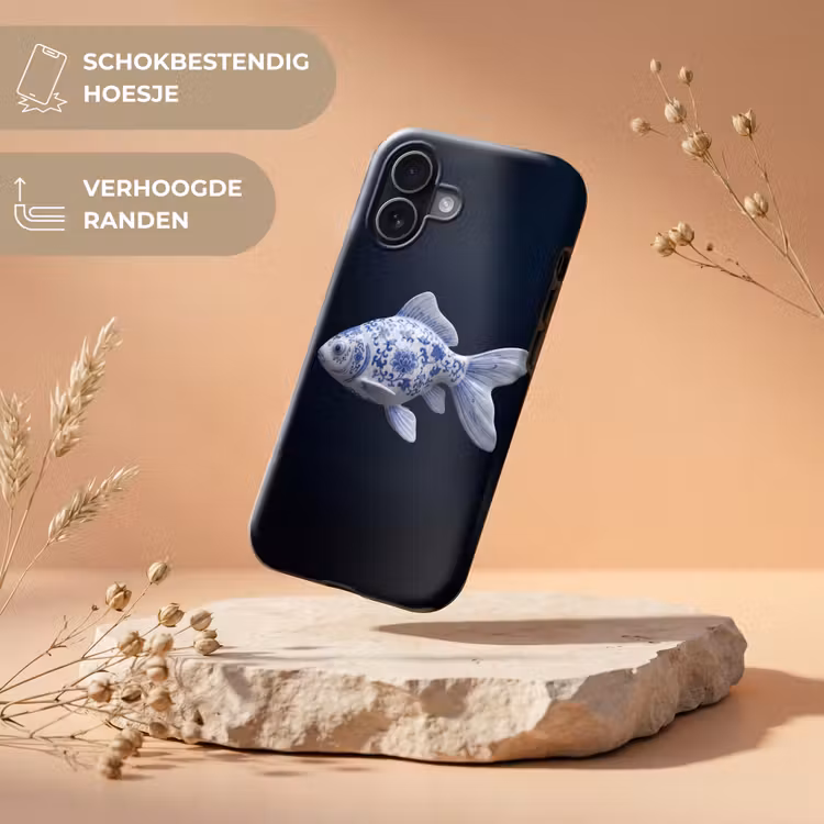 Porselein - Goudvis - Delfts - Blauw Toughcase MagSafe Apple iPhone 17 klein -USP_RandenV_NL