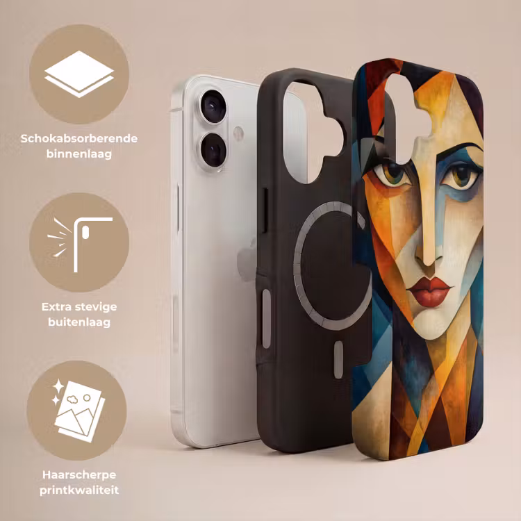 Portret - Abstract - Vormen Toughcase MagSafe Apple iPhone 17 klein -USP_Lagen_NL