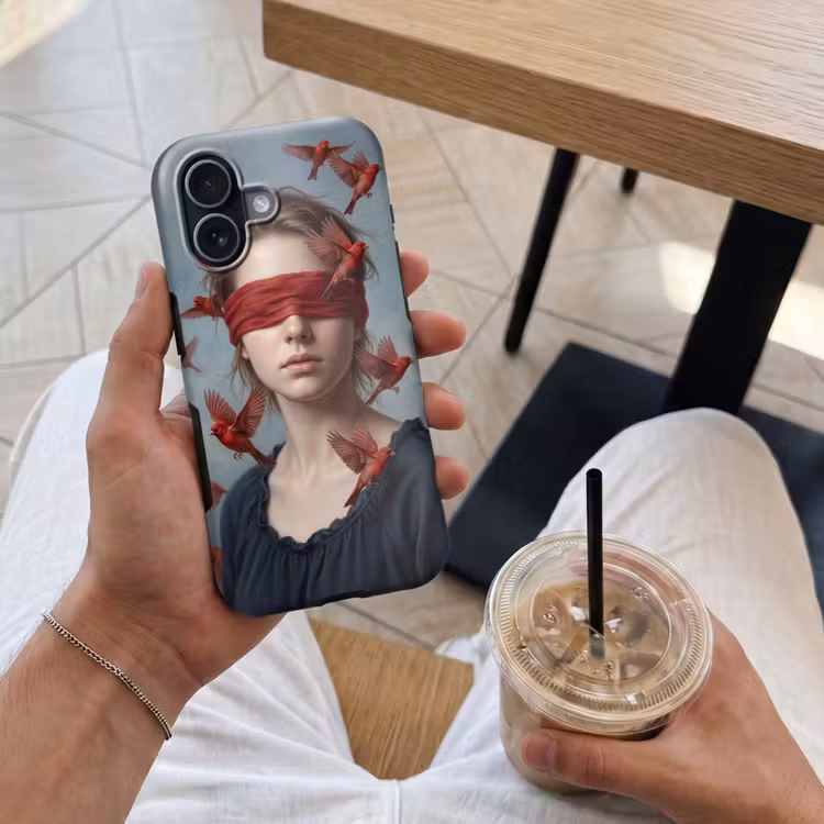 Portret - Krachtig - Rood Toughcase MagSafe Apple iPhone 17 klein -Sfeer1M