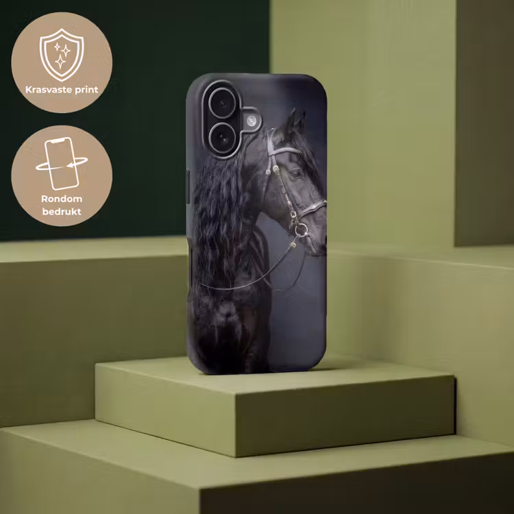 Portret - Paard - Donker Toughcase MagSafe Apple iPhone 17 klein -USP_PrintM_NL