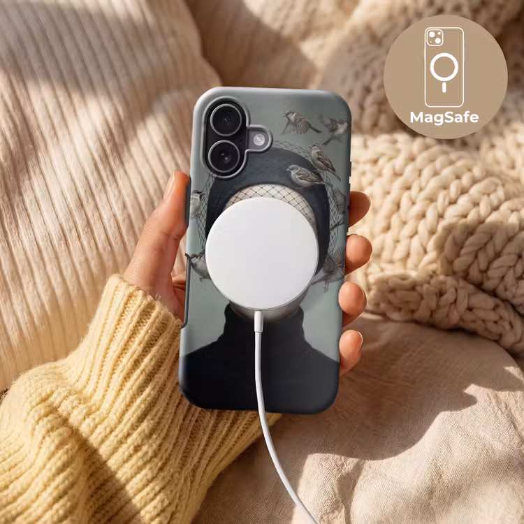 Portret - Vogels - Zwart Toughcase MagSafe Apple iPhone 17 klein -USP_MagsafeV