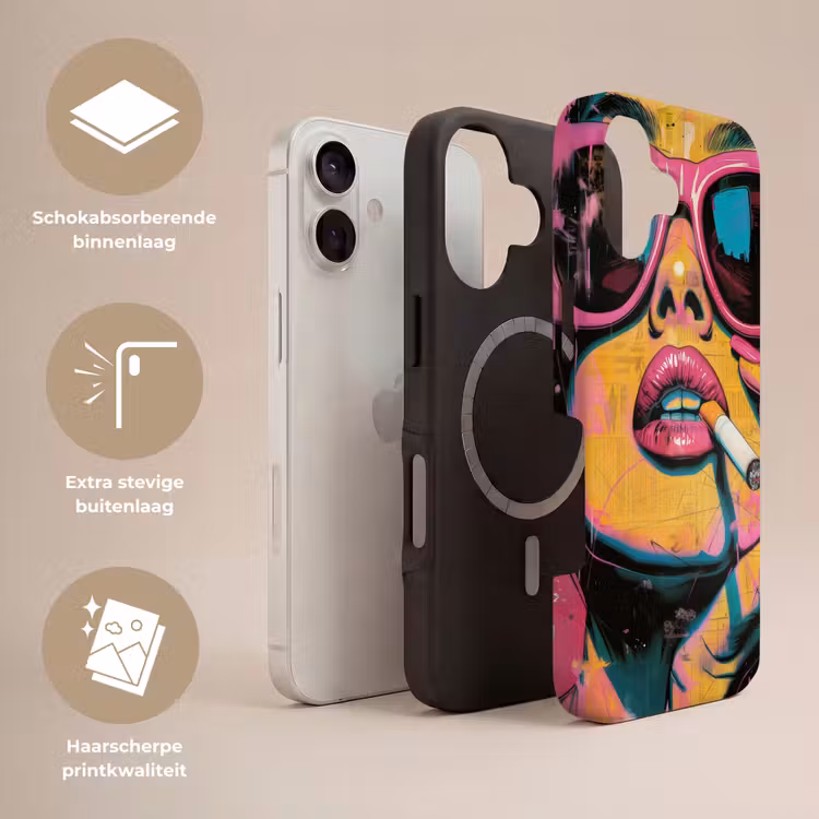 Portret - Vrouw - Abstract - Zonnebril Toughcase MagSafe Apple iPhone 17 klein -USP_Lagen_NL