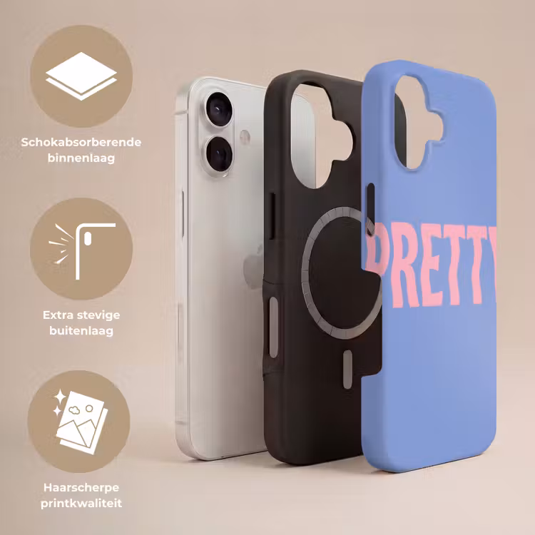 Pretty - Roze - Blauw - Golvend Toughcase MagSafe Apple iPhone 17 klein -USP_Lagen_NL