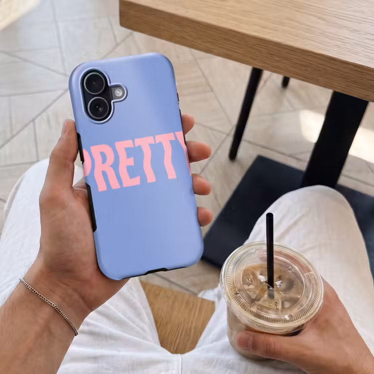 Pretty - Roze - Blauw - Golvend Toughcase MagSafe Apple iPhone 17 klein -Sfeer1M