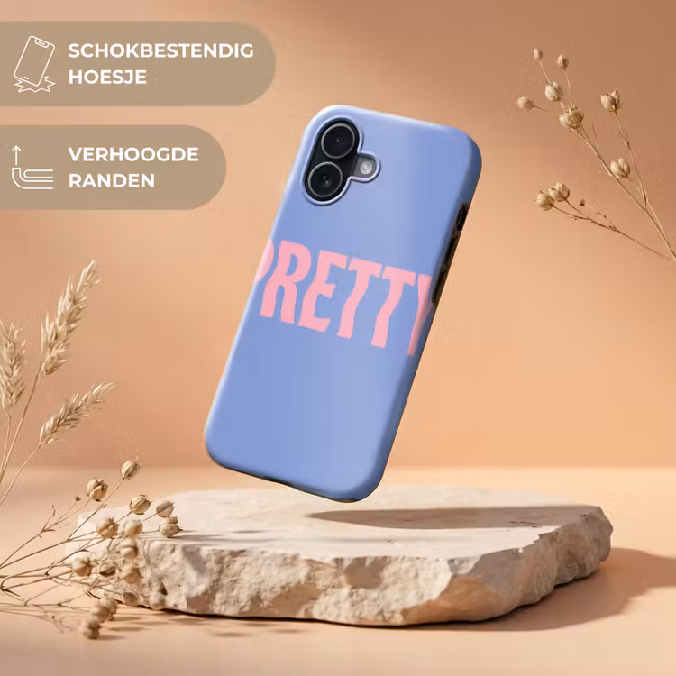Pretty - Roze - Blauw - Golvend Toughcase MagSafe Apple iPhone 17 klein -USP_RandenV_NL