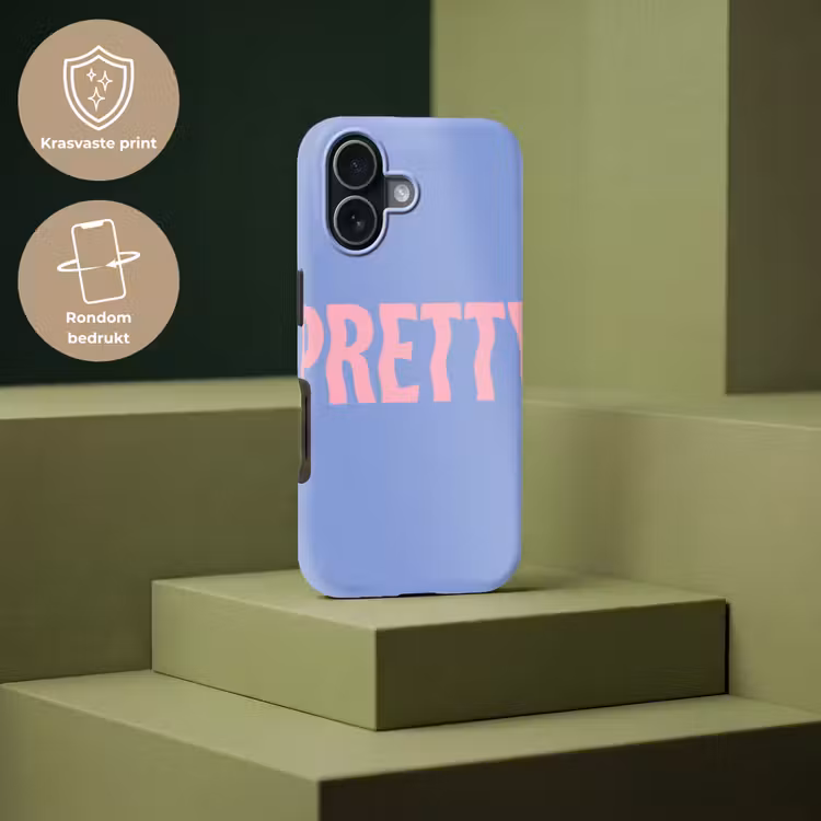Pretty - Roze - Blauw - Golvend Toughcase MagSafe Apple iPhone 17 klein -USP_PrintM_NL