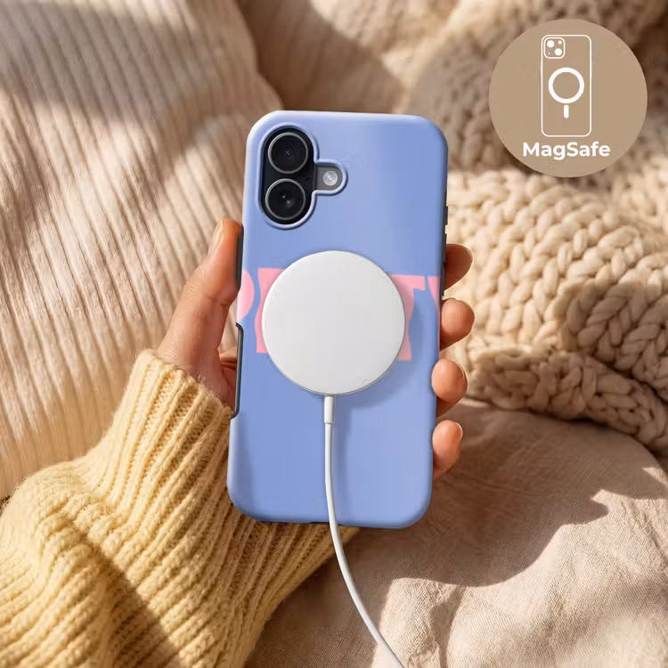 Pretty - Roze - Blauw - Golvend Toughcase MagSafe Apple iPhone 17 klein -USP_MagsafeV