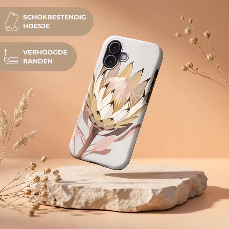 Protea - Bloem - Botanisch - Beige Toughcase MagSafe Apple iPhone 17 klein -USP_RandenV_NL