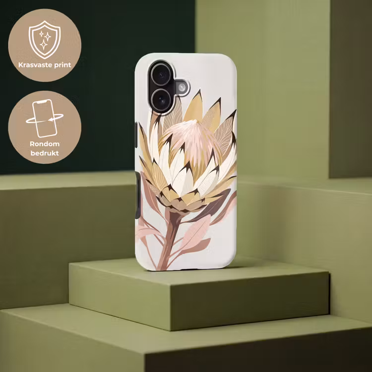 Protea - Bloem - Botanisch - Beige Toughcase MagSafe Apple iPhone 17 klein -USP_PrintM_NL