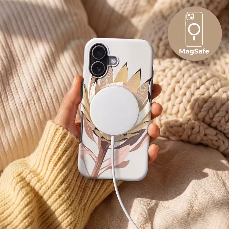 Protea - Bloem - Botanisch - Beige Toughcase MagSafe Apple iPhone 17 klein -USP_MagsafeV