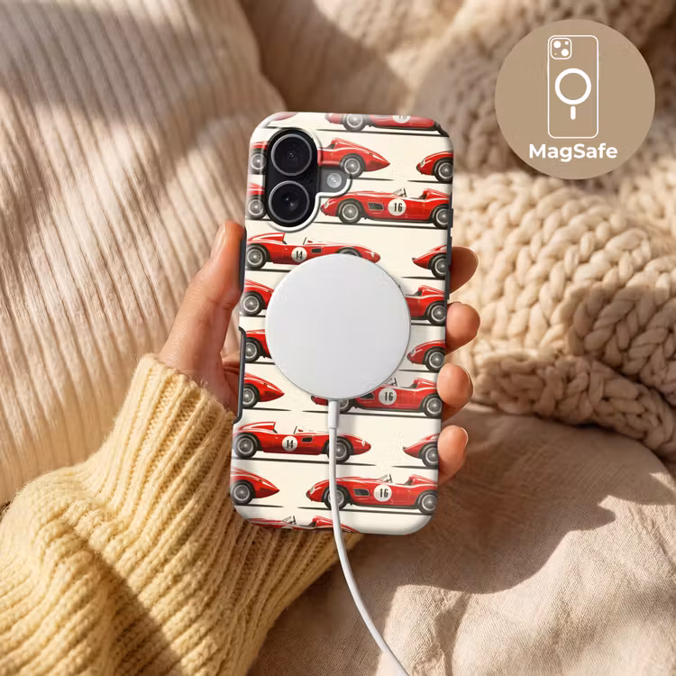 Raceauto - Retro - Rood Toughcase MagSafe Apple iPhone 17 klein 1017 -USP_MagsafeV